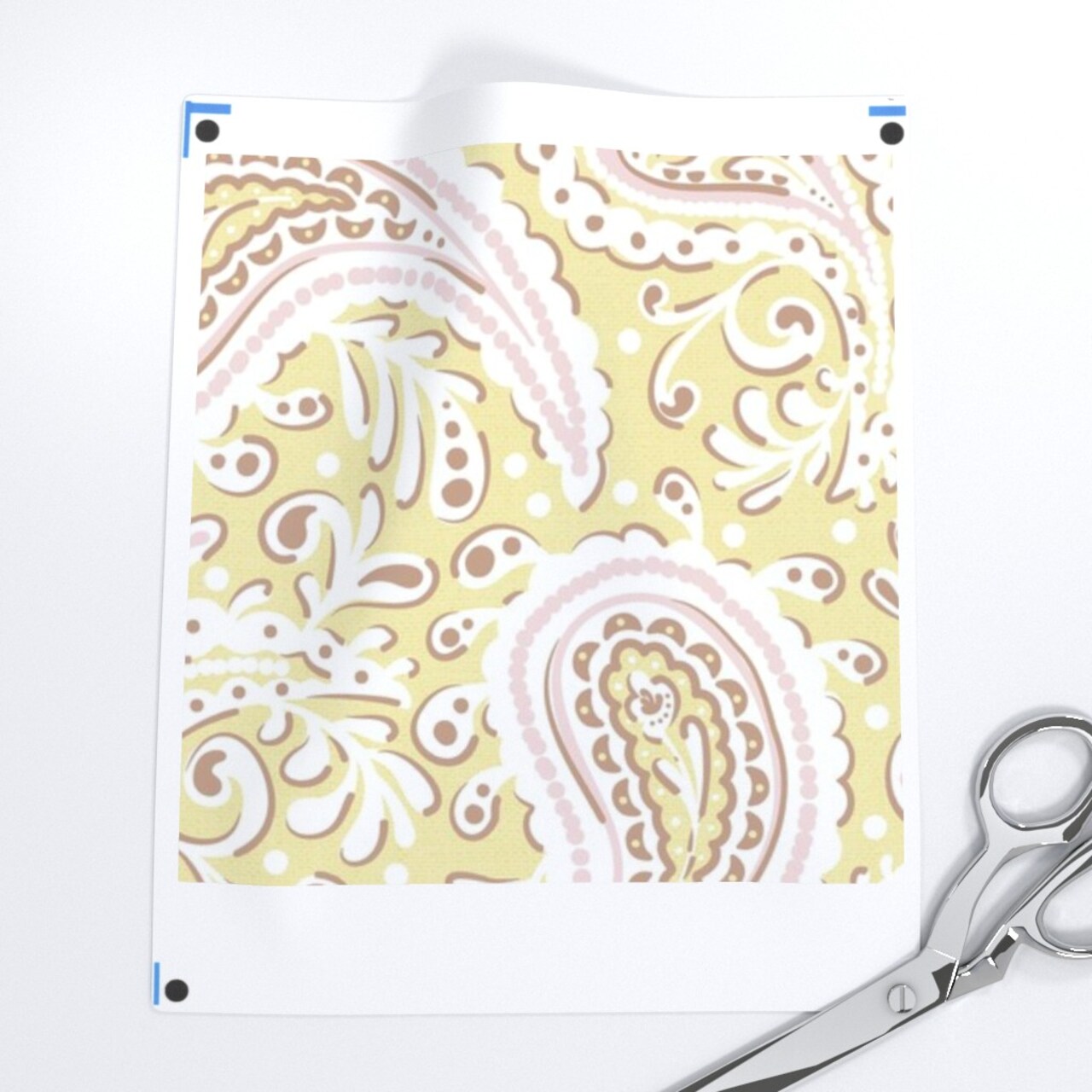 Spring Paisley Pastel Pink Butter Yellow Large Scale Bohemian Boho Retro Custom Printed Fabric by Spoonflower Various Fabrics by the Yard or Fat Quarter